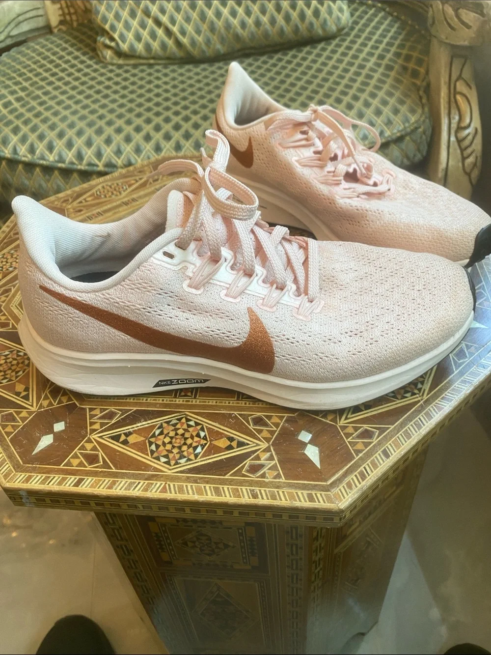 Nike Women’s Pink Running Shoes with Copper Swoosh